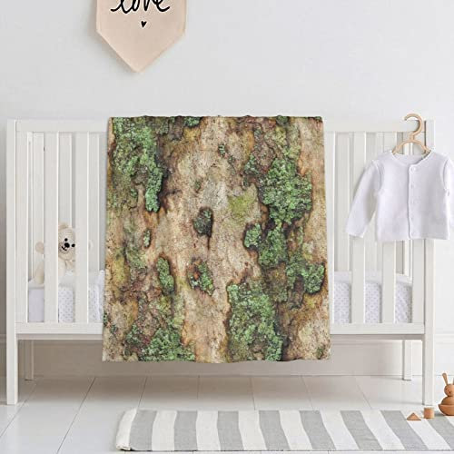 Babydecke für Jungen und Mädchen, Bergahorn, Baumrinde, Moos, Flechten, Capri, superweich, bequem, doppellagige Decke für Kleinkinder, Neugeborene, Duschgeschenke für Kinderwagen und Kinderbett, 76,