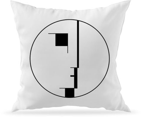 Moonai Bauhaus Black Logo Dekorativer Sofakissenbezug und Füllung 40x40