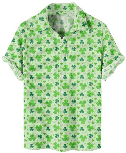 KONG JIMFAN Hemden Herren Hawaii Hemd Hawaiihemd Hemd Herren Funktionshemd Herren Tshirt BH Kurzarm Hemden Männer Leinenhemd Herren Leinenhemd Herren 4XL(Grün,4XL)