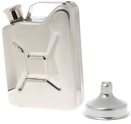 MISUVRSE Jerrican en acier inoxydable de 150 ml - Flasque de poche pour liqueur ou whisky - Repose-pieds pour homme - Blanc