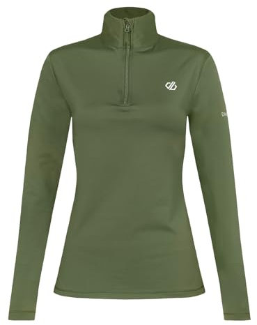 Dare2b Damen Skipullover Midlayer Funktionsshirt Outdoorshirt Lowline II Stretch, Farbe:Grün, Artikel:-17W Olivine Green, Größe:44