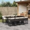 Faroom Polyrattan Sitzgruppe for 8 Personen - Gartenmöbel Set 8 Stühle mit Tisch mit Glasplatte & Kissen - Garten Sitzgruppe - Polyrattan Gartenmöbel Set für Garten & Terrasse Schwarz und Creme AS 2