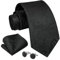 Enlision Herren Krawatten Schwarz Paisley Krawatte mit Taschentuch Formelle Krawatte Einstecktuch Manschettenknöpfe Set für Business Hochzeit