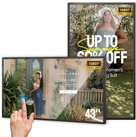 43 Smart Calendar Digital Wall Touch Screen 1080P LCD Digital Signage Display-Automatic Playback,Intelligent Split Screen,Timer Switch,CMS Remote Publishing,USB/WiFi Port Player