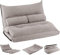 COSTWAY Schlafsofa Faultier, faltbar, Schlafsofa mit Rückenlehne, verstellbar in 42 Positionen, Sessel mit 2 Kissen, Sofa für Wohnzimmer, Schlafzimmer, Balkon, Grau