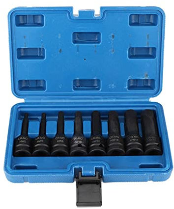 WUWMTUTCK 8pcs H5-H19 1 / 2in Drive Air Allen Hex Key Socket Socket Socket Impact Setst
