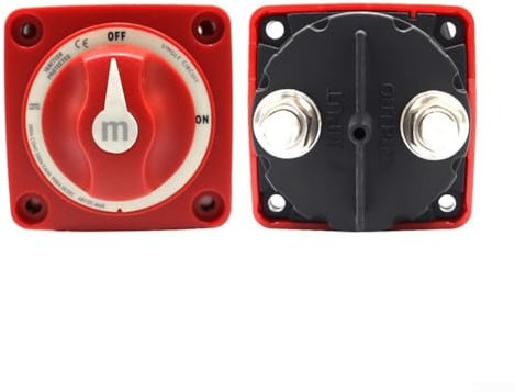 Zilimontt Interruptor aislante de batería resistente, 2/3/4 posiciones de interruptor, interruptor de apagado de corte de energía de desconexión de batería 12-48 V para barco marino (circuito único)