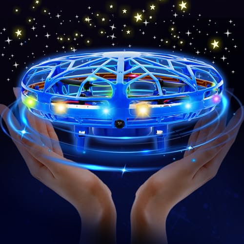 Fliegender Ball,Flying Orb Ball Hover Ball Magic Spinner Ball mit LED Licht,Mini Drohne für Kinder Drohne Spielzeug für Weihnachten Geburtstag Jungen Mädchen Geschenk