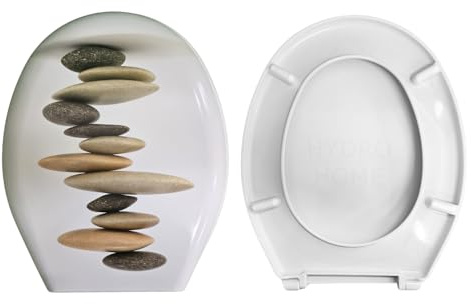 Abattant WC universel imprimé Zen compatible avec différents modèles, en plastique thermodurcissable, dessins, décorations, coloré Made in Italy