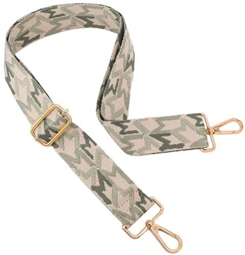 ROYGBCP Ersatz-Schultergurt, verstellbarer Schultergurt, für Damen, Crossbody-Umhängetasche, breite Umhängetasche, Grüne M-goldene Beschläge, 28-51 inches
