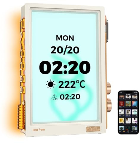 Divoom Times Frame – Digitaler Bilderrahmen,64GB Speicher, 10.1 Zoll Elektronischer Fotorahmen, Transparenter IPS HD Bildschirm 1280x800 HD Auflösung, Geschenk für Frauen Männer (weiß)