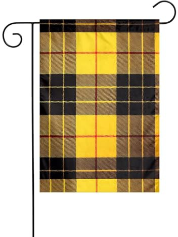 Drapeau de jardin WHJDPP - 30,5 x 45,7 cm - Jaune, gris, noir - Décoration de jardin épaisse et infroissable pour jardin, pelouse, terrasse