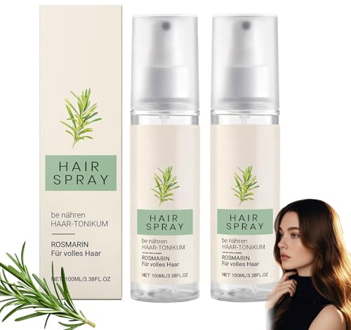 Haartonikum Rosmarin, 100ml Rosmarin Wasser Haare, Hair Growth Serum, fördert Haarwachstum, gegen Haarausfall & dünner werdendes Haar, für volleres Haar, ohne Silikone, vegane Haarpflege (2PC)