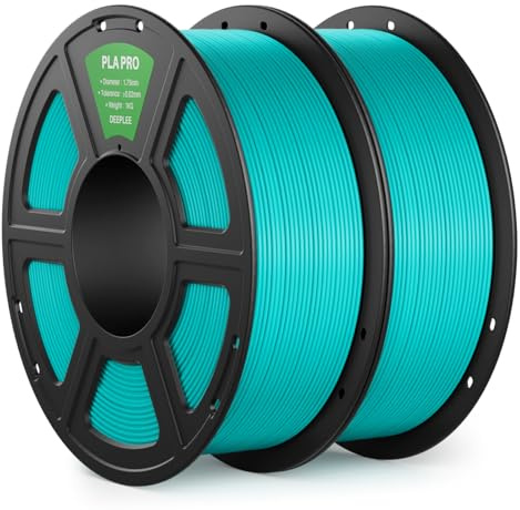 DEEPLEE PLA PRO Filament 1.75mm Türkis Grün 2KG | Stärkere Zähigkeit 3D Drucker Filament, Maßgenauigkeit ±0.02 mm, Sauber gewickelt, Einfach zu Drucken