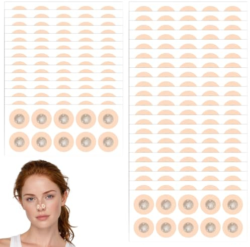 Mestive 400 stycken nose strips magnet, runda magnetiska näsplåster påfyllning, näsplåstermagnet, näsmagnet andas för bättre andning, anti-snark, hjälper dig att sova