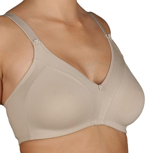 Selene sujetador copa D de algodón sin aros Blanca D - TIERRA, 90