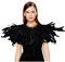 keland Damen Gothic Feder Schal Stola Shrug Umhang Schultertuch Halloween Cosplay Kostüm (Schwarz 2)