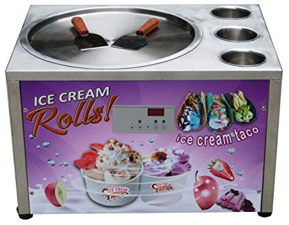 Diseño de encimera de Kolice 45 cm (18 pulgadas) Cacerola de hielo redonda individual con 3 tanques Máquina de helado frito Fry Helado de heladera instantánea Rollo Máquina de helados