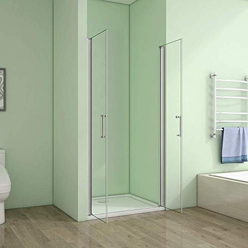 70cm Duschabtrennung Verstellbereich von 66-70cm Höhe:185cm Duschtür Doppel Nischentür Duschwand