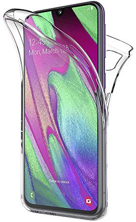AICEK Compatible Samsung Galaxy A40 Hülle, 360°Full Body Transparent Silikon Schutzhülle für Samsung A40 Case Durchsichtige TPU Bumper Galaxy A40 Handyhülle (5,9 Zoll)