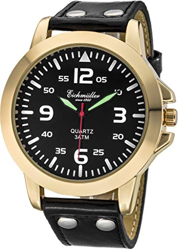 Eichmüller Herrenuhr mit Lederband 45 mm