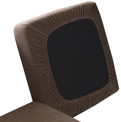 SYLC Sofa Sitzkissenbezug Stretch Sitzkissenschutz Elastischer Kissenbezüge, Husse Überzug Bezug Für Sofa Sitzkissen, rutschfest Stoff Tartan (Braun,Chaiselongue)