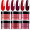 Honey Joy 6 BOX/SET Wine Red Dip Powder Glitter Dark Barn Red Fine Dipping Powder Colors No Need Lamp Cure,Like Gel Polish Effect,Even & Smooth Finishing (DP-L-6pcs-10g/box)