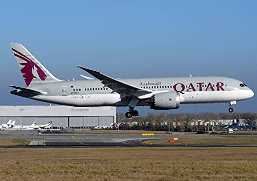 CALVENDO Poster 42,0 x 29,7 cm Querformat Qatar Airways Boeing 787-8 Dreamliner, Poster DIN A3 quer| Bilder, Kunstdruck, Wandbild, Wanddeko, Prints ohne Rahmen