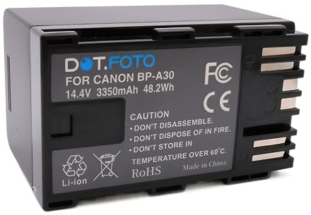 Dot.Foto BP-A30 Premium 14.4v / 3350mAh Akku für Canon EOS C70 EOS C200 EOS C200B EOS C300 Mark II EOS C300 Mark II PL EOS C300 Mark III EOS C500 Mark II XF705