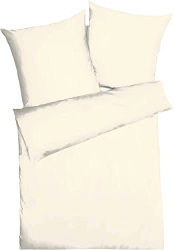Kaeppel Mako Satin Bettwäsche Uni Champagner 1 x 80x80 + 1 x 135x200 cm