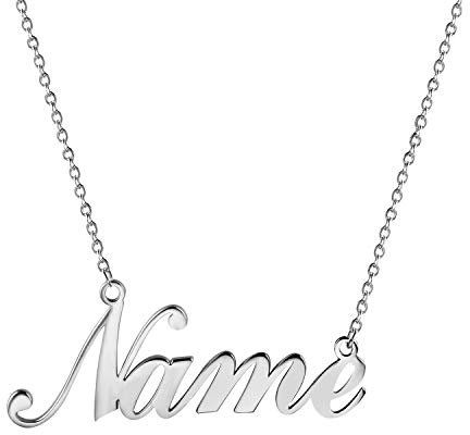 JewelryWe Collana Nome Personalizzata, Personalizza Il Tuo Nome, Qualsiasi Nome per Donna/Uomo, Regalo Speciale