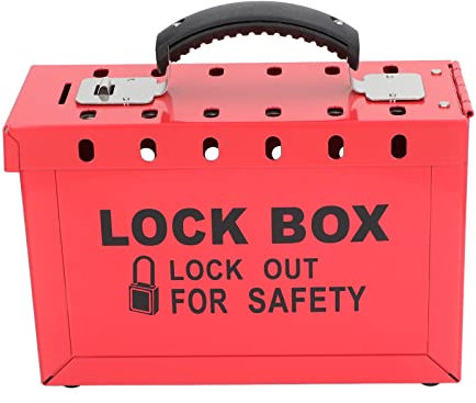Lockout Lock Box, Large Group Safety Padlock Rack with 12 Slots for Lockout, Tagout Station Storage for Tags, Hasps, 9.3x6.1x3.7in