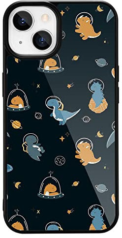 MAYCARI Cute Dinosaur Printed Phone Case for iPhone 14, Hard Back Case with Soft TPU Bumper for Girls Children Women Protective Phone Case for iPhone 14