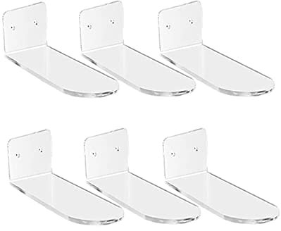 SagaSave 6 Stück klar schwimmende Schuh Regale Transparente Acryl-Wand-Schuh-Display-Regale für Display-Schuh und Sneaker