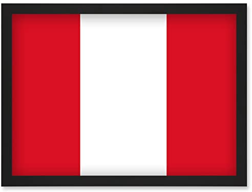 Artery8 Peru National Flag Patriotic Vexillology World Flags Country Region Poster Artwork Framed Wall Art Print A4