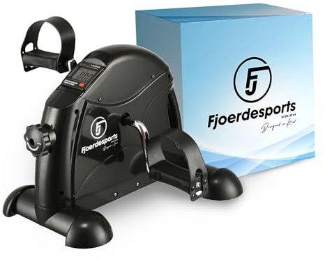 Fjoerdesports Mini-Heimtrainer, Arm- und Beintrainer, Bewegungstrainer, 2 in 1, mit Trainingsdisplay, Hometrainer, Verschiedene Widerstandsstufen, Ausdauertraining, schwarz (41 x 40 x 30,6 cm)