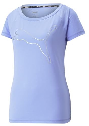PUMA Damen Trainingsshirt Sportshirt Train Favorite Jersey Cat Tee, Farbe:Lila, Artikel:-28 Elektro Purple, Größe:S