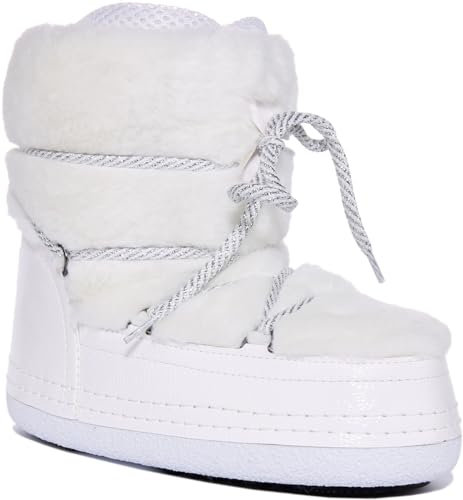 GUESS Susy FL8SUSPAF10 - Scarponi da neve da donna in finta pelliccia, bianco, 37 EU