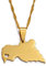 FENGJIAREN The Central African Republic Map Profile Pendant Necklace - Ethnic Style Charm Water Wave Chain Necklace for Women/Männer Minimalist Jewelry,Golden,45cm