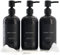 Lot de 3 distributeurs élégants de shampooing et d'après-shampoing – Bouteilles de Savon de Douche Modernes de 600 ML avec Pompe et étiquettes – Distributeurs de Gel Douche faciles à remplir pour Une