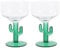 HEMOTON Wine Glasses Goblet Wine Glasses Goblet 2pcs Cactus Margarita Glasses Glass Cocktail Cups Wine Goblets for Summer Beach Hawaiian Luau Party Mexican Cinco de Mayo Decorations