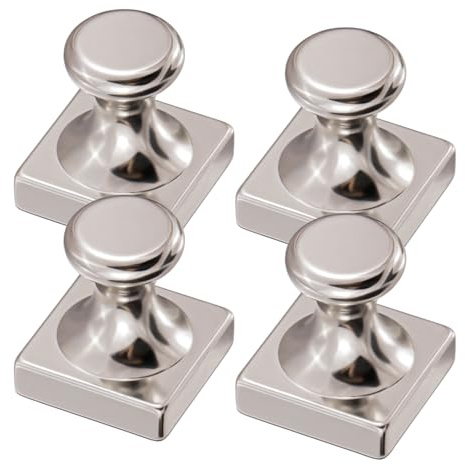 MagnaMagnet Starke Magnete für Magnetwand, Kühlschrank, Whiteboard - Industriell, 4 Stück, Silber, Stahl