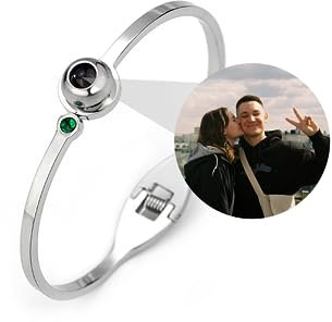 Aina Lighting Personalisierte Foto Projektion Armband benutzerdefinierte Armband mit Bild im Stein Kreis Foto Armband für Frauen Mädchen