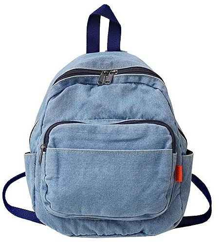 Mochila de Lona Vintage Mochilas Casuales Mochila de Viaje Mochila Escolar para Adolescentes Mini Mochila Vaquera para la Escuela y los Viajes