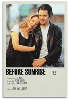 greb Filmposter Before Sunrise, Raumdekoration, ästhetisches Poster, künstlerisches Poster für Schlafzimmer, Wohnzimmer, Wände, 30 x 45 cm, ungerahmt