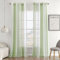 MIULEE Rideaux Voilage à Rayures Blancs et Vert Clair, Voilages Intérieurs avec Oeillets, Beaux Voile Rideau Voilage Fenetre Chambre, Lot de 2 Transparent Rideaux Salon Hauteur 245 CM