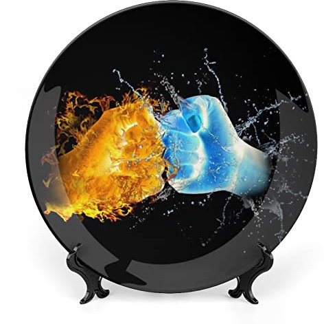 Piatti decorativi in ceramica con scritta pugni e ghiaccio, divertente regalo decorativo per la nuova casa, Natale, festa della mamma