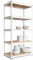 baudim - Metallregal: Flexibles Schraubregal für Lager und Werkstatt. Robustes Stahlregal mit anpassbaren Böden platzsparendes Lastenregal für effiziente Organisation 180x90x50 - Weiß