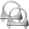 Glarks 2Pcs 304 Stainless Steel U-Clamps 54MM (2-1/8in) Muffler Exhaust Clamps with Saddle Flange for Exhaust Tail Pipe