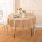 Alishomtll Leinen Gestreifte Quaste Tischdecke Abwischbar Fleckschutz Tischtuch Leinenoptik Waschen Tischdecken, Restaurant Party Garten Dekor Tischwäsche, Beige Weiß Rund 150cm